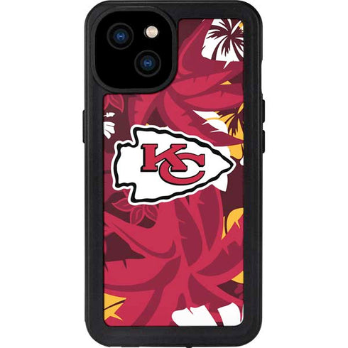 NFL Kansas City Chiefs Tropical Print iPhone 15 Plus Waterproof Case
